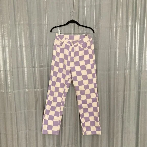 pastel purple checkered pants - Picture 5 of 9
